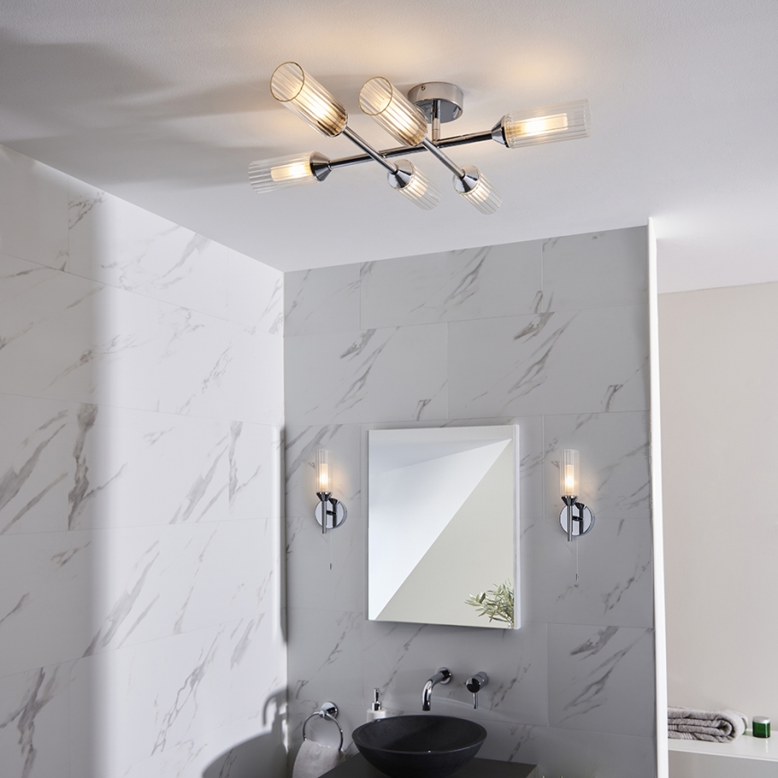 Endon 95045 - Candeeiro integrado para casa de banho NATORI 6xG9/3W/230V IP44 cromado brilhante