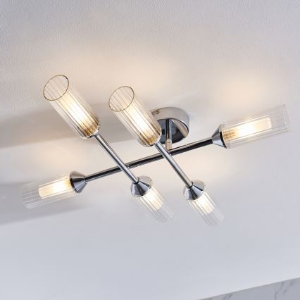 Endon 95045 - Candeeiro integrado para casa de banho NATORI 6xG9/3W/230V IP44 cromado brilhante
