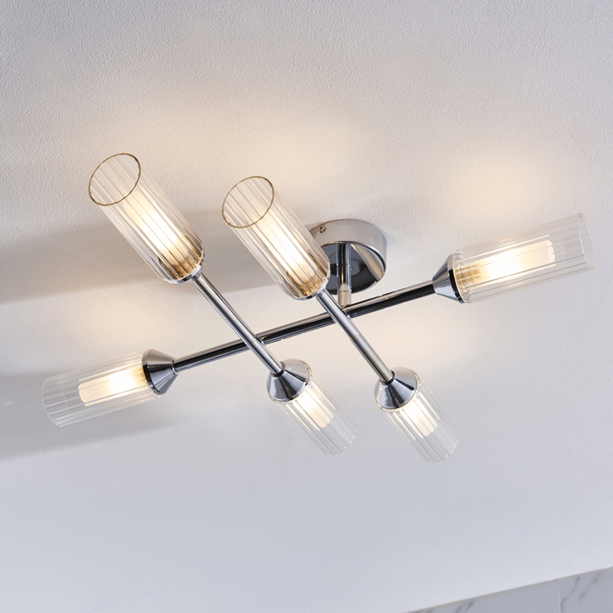 Endon 95045 - Candeeiro integrado para casa de banho NATORI 6xG9/3W/230V IP44 cromado brilhante