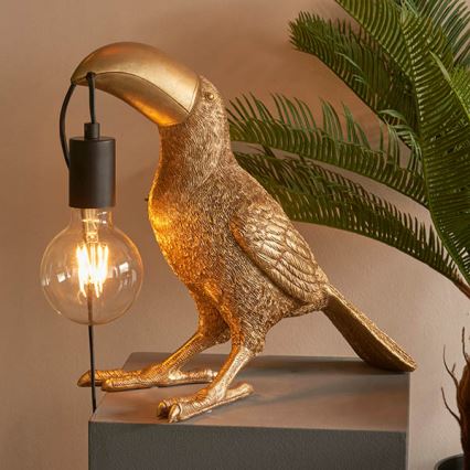 Endon 95077 - Candeeiro de mesa TOCO TOUCAN 1xE27/10W/230V dourado