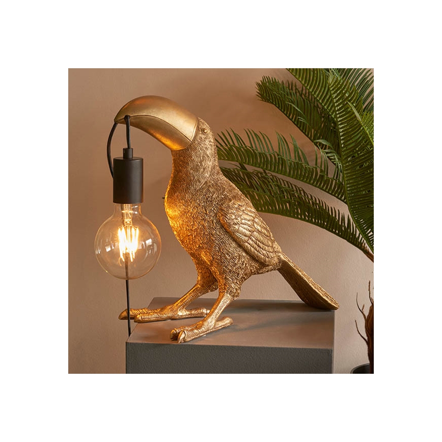 Endon 95077 - Candeeiro de mesa TOCO TOUCAN 1xE27/10W/230V dourado