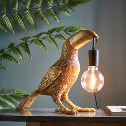 Endon 95077 - Candeeiro de mesa TOCO TOUCAN 1xE27/10W/230V dourado