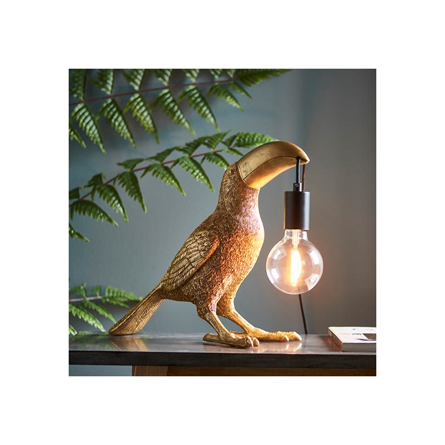 Endon 95077 - Candeeiro de mesa TOCO TOUCAN 1xE27/10W/230V dourado