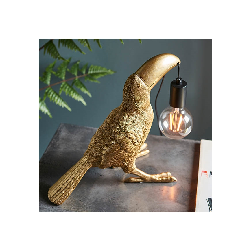 Endon 95077 - Candeeiro de mesa TOCO TOUCAN 1xE27/10W/230V dourado