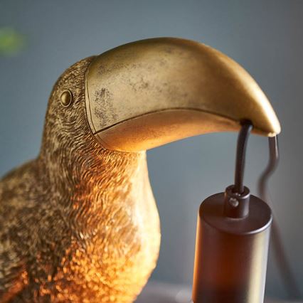 Endon 95077 - Candeeiro de mesa TOCO TOUCAN 1xE27/10W/230V dourado