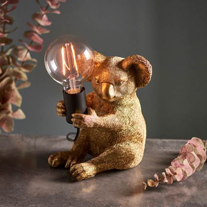 Endon 95082 - Candeeiro de mesa KOALA 1xE27/10W/230V dourado