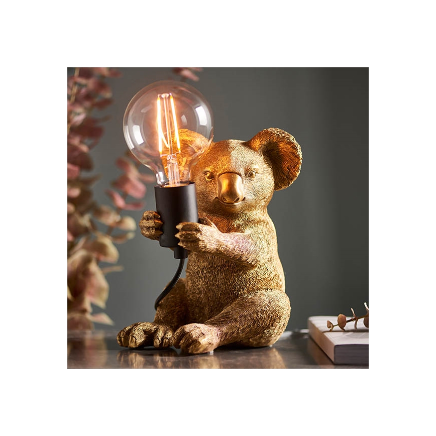 Endon 95082 - Candeeiro de mesa KOALA 1xE27/10W/230V dourado