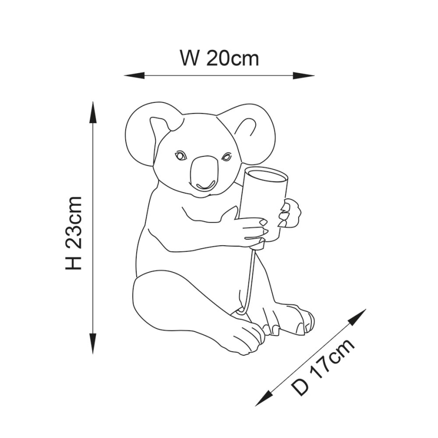 Endon 95082 - Candeeiro de mesa KOALA 1xE27/10W/230V dourado