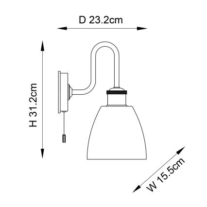Endon 95506 - Aplique de parede para casa de banho PIPER 1xE27/10W/230V IP44 cromado brilhante