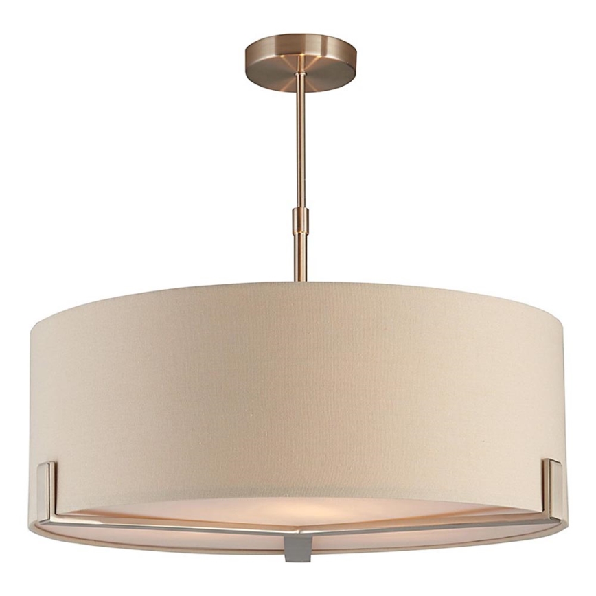 Endon 95834 - Candeeiro suspenso HAYFIELD 3xE27/40W/230V cromado mate/bege