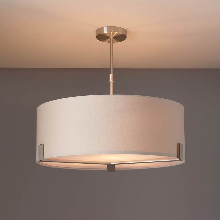 Endon 95834 - Candeeiro suspenso HAYFIELD 3xE27/40W/230V cromado mate/bege
