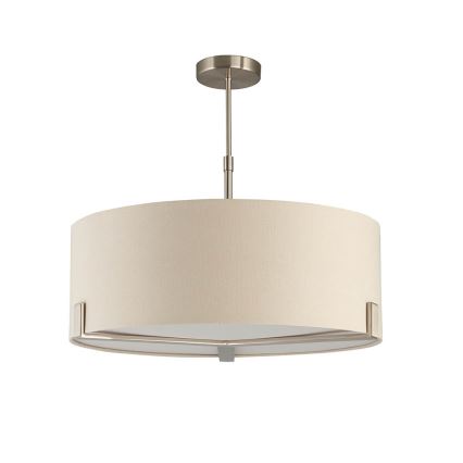 Endon 95834 - Candeeiro suspenso HAYFIELD 3xE27/40W/230V cromado mate/bege