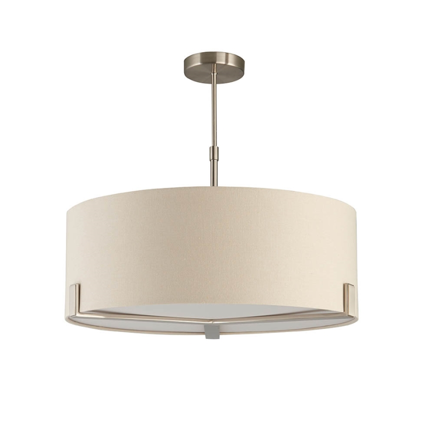 Endon 95834 - Candeeiro suspenso HAYFIELD 3xE27/40W/230V cromado mate/bege