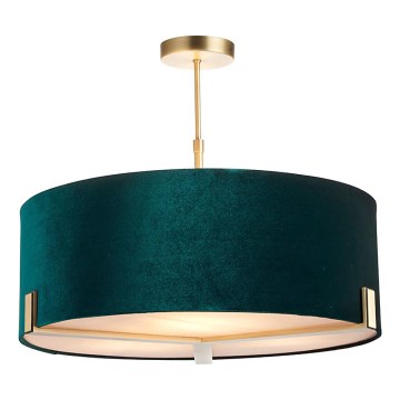 Endon 95839 - Candeeiro suspenso HAYFIELD 3xE27/40W/230V latão/verde