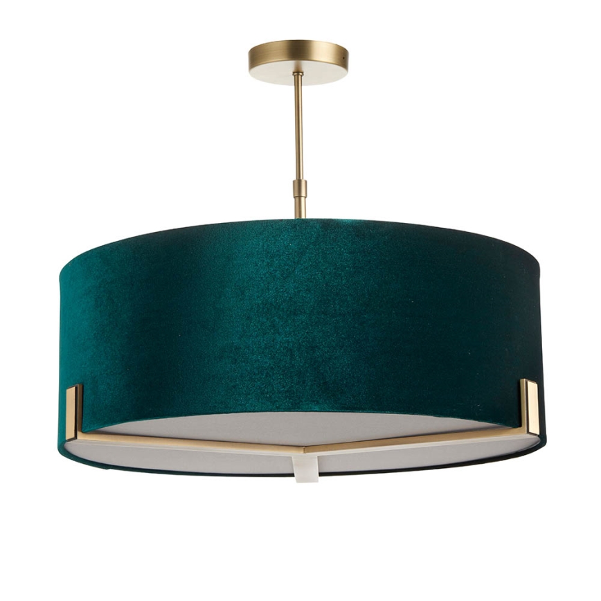 Endon 95839 - Candeeiro suspenso HAYFIELD 3xE27/40W/230V latão/verde