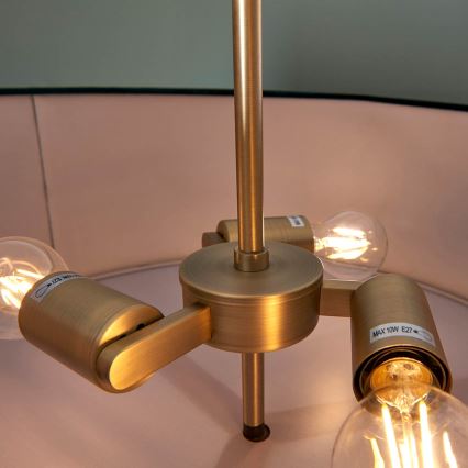 Endon 95839 - Candeeiro suspenso HAYFIELD 3xE27/40W/230V latão/verde