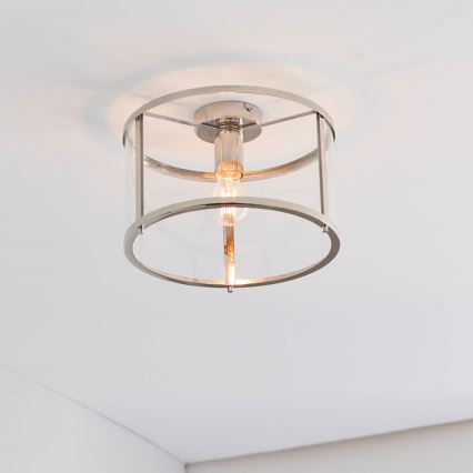 Endon 96150 - Candeeiro de tecto HOPTON 1xE27/10W/230V cromo brilhante