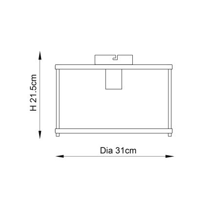 Endon 96150 - Candeeiro de tecto HOPTON 1xE27/10W/230V cromo brilhante