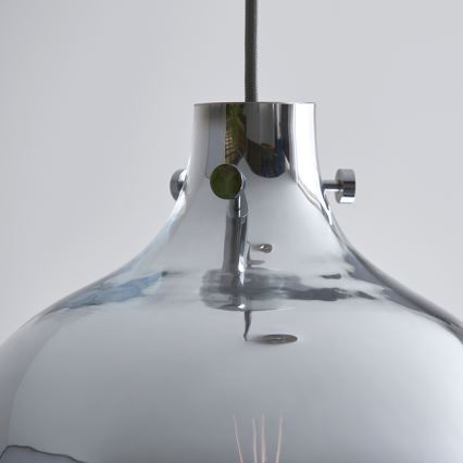 Endon 96442 - Candeeiro suspenso PANTHER 1xE27/10W/230V cromado brilhante/fumado