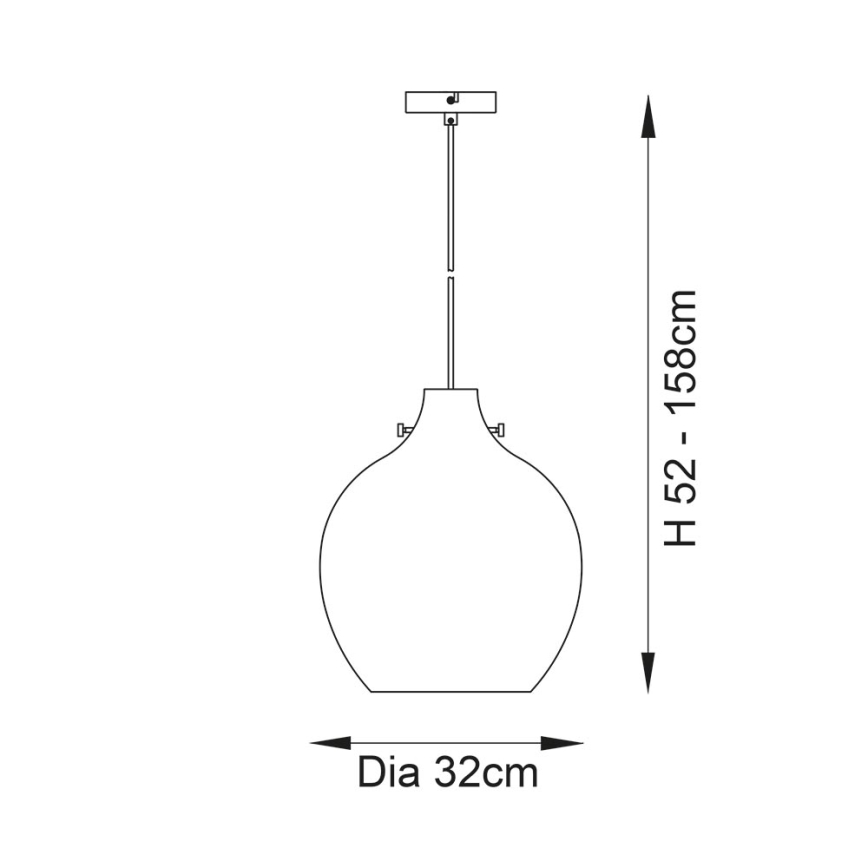 Endon 96442 - Candeeiro suspenso PANTHER 1xE27/10W/230V cromado brilhante/fumado