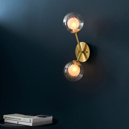 Endon 96691 - Aplique de parede NORTHWEST 2xG9/3W/230V dourado