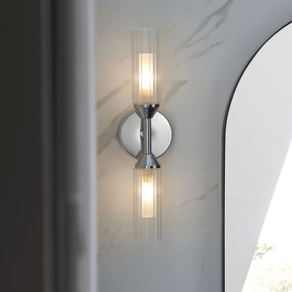 Endon 97172 - Aplique de parede para casa de banho NATORI 2xG9/3W/230V IP44 cromado brilhante