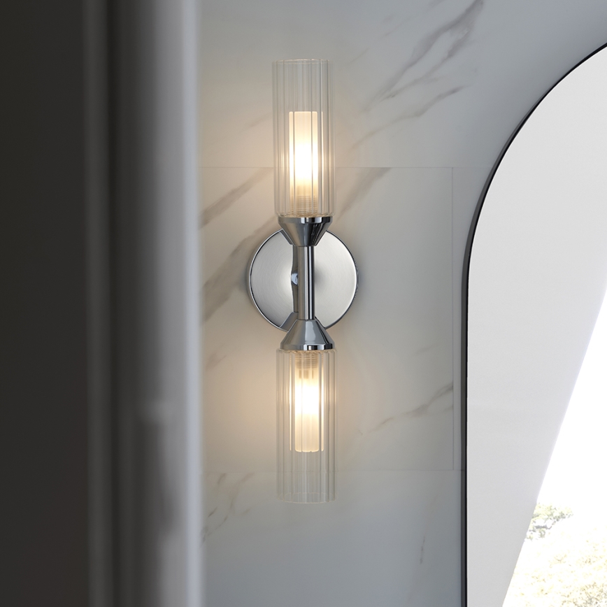 Endon 97172 - Aplique de parede para casa de banho NATORI 2xG9/3W/230V IP44 cromado brilhante