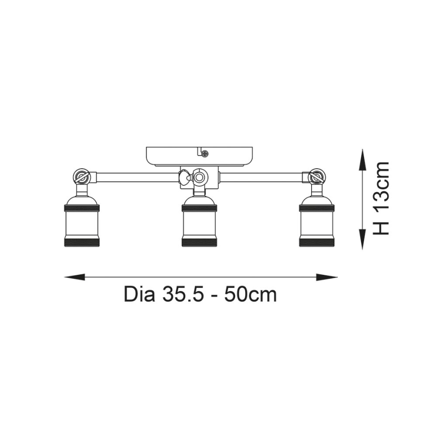 Endon 97243 - Foco HAL 3xE27/10W/230V latão