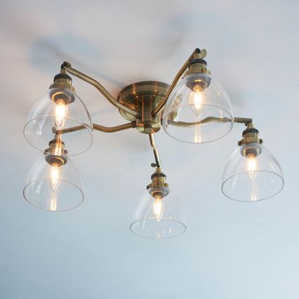 Endon 97248 - Candeeiro de focos HANSEN 5xE14/7W/230V, latão