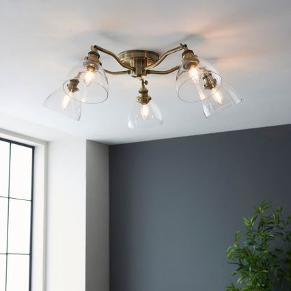Endon 97248 - Candeeiro de focos HANSEN 5xE14/7W/230V, latão
