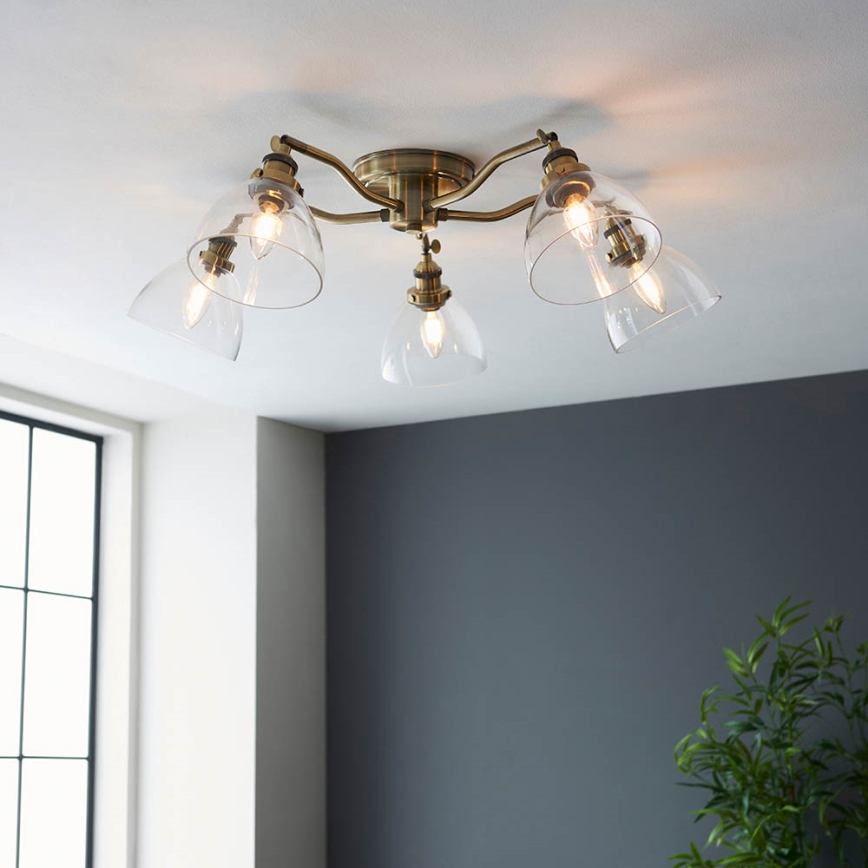 Endon 97248 - Candeeiro de focos HANSEN 5xE14/7W/230V, latão