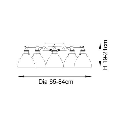 Endon 97248 - Candeeiro de focos HANSEN 5xE14/7W/230V, latão