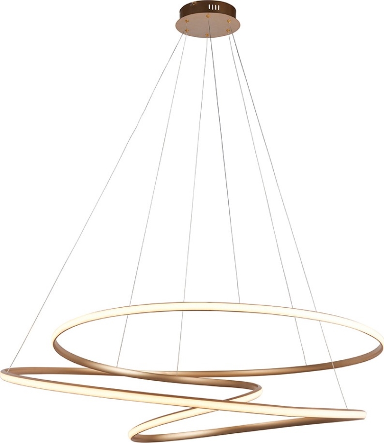 Endon 97645 - LED lustre dimerizável suspenso por cabo TWIRL LED/131W/230V 3000K dourado