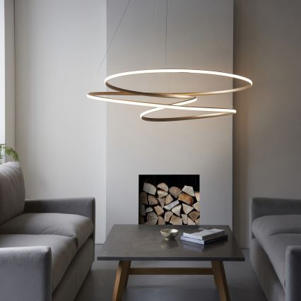 Endon 97645 - LED lustre dimerizável suspenso por cabo TWIRL LED/131W/230V 3000K dourado