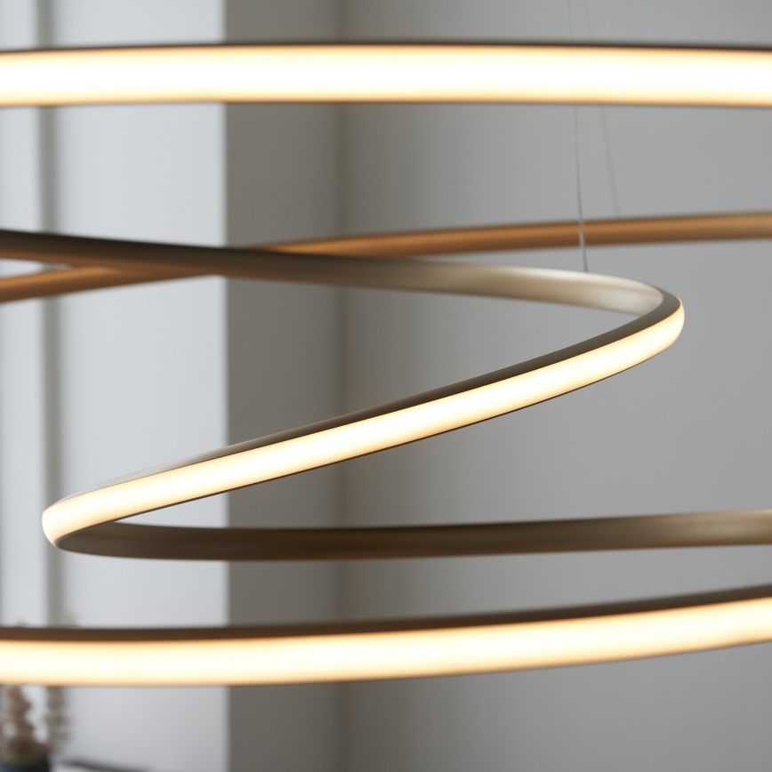 Endon 97645 - LED lustre dimerizável suspenso por cabo TWIRL LED/131W/230V 3000K dourado