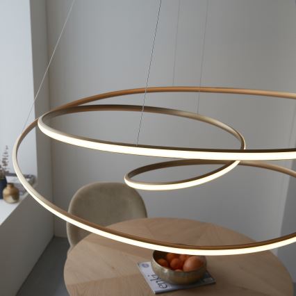 Endon 97645 - LED lustre dimerizável suspenso por cabo TWIRL LED/131W/230V 3000K dourado