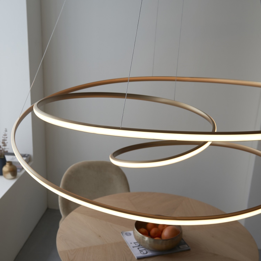Endon 97645 - LED lustre dimerizável suspenso por cabo TWIRL LED/131W/230V 3000K dourado