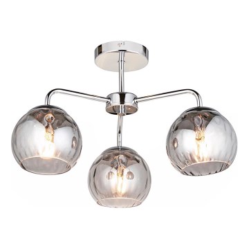 Endon 97971 - Plafon DIMPLE 3xE14/7W/230V cromado brilhante/cinza fumê