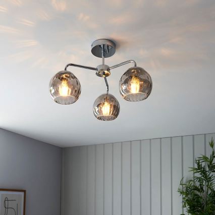 Endon 97971 - Plafon DIMPLE 3xE14/7W/230V cromado brilhante/cinza fumê