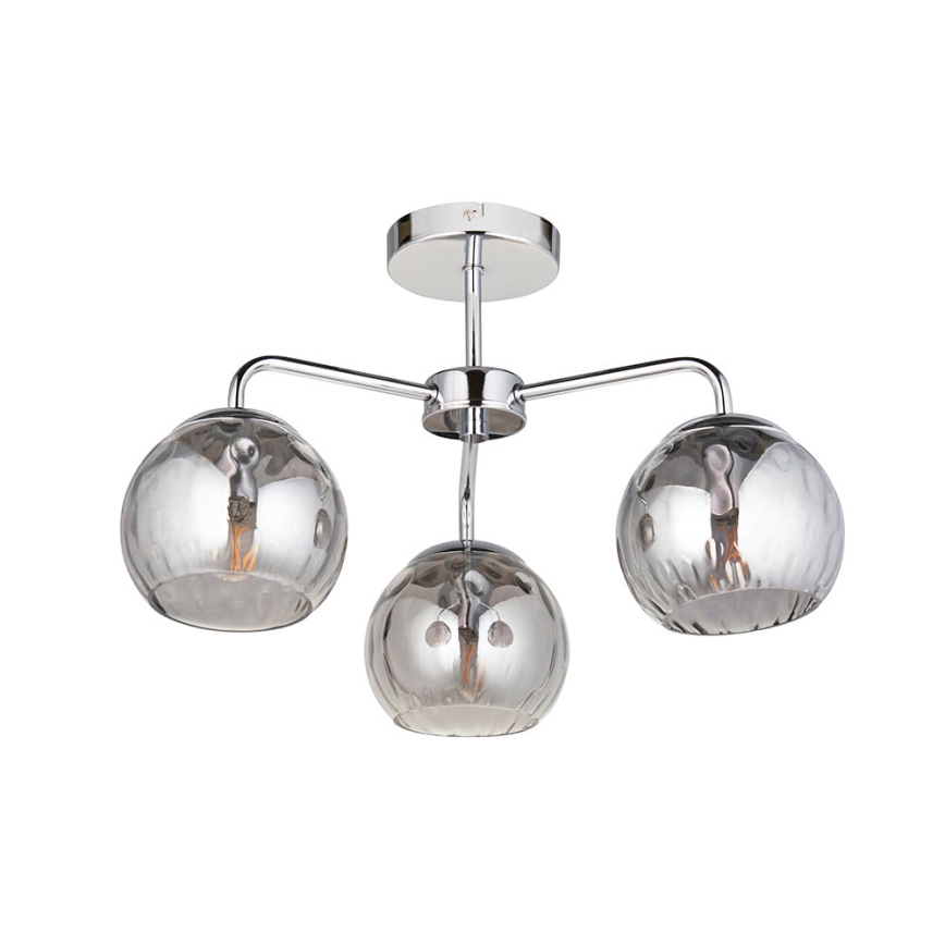 Endon 97971 - Plafon DIMPLE 3xE14/7W/230V cromado brilhante/cinza fumê