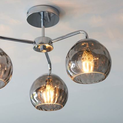 Endon 97971 - Plafon DIMPLE 3xE14/7W/230V cromado brilhante/cinza fumê