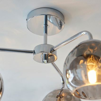 Endon 97971 - Plafon DIMPLE 3xE14/7W/230V cromado brilhante/cinza fumê