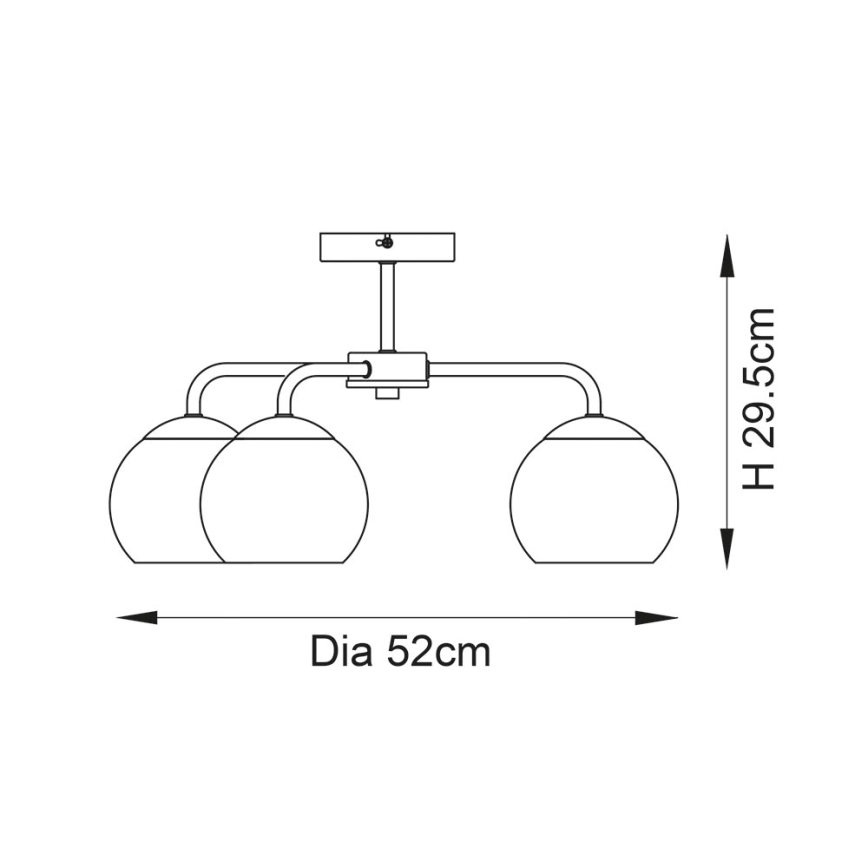 Endon 97971 - Plafon DIMPLE 3xE14/7W/230V cromado brilhante/cinza fumê