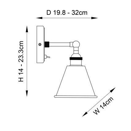 Endon 98716 - Aplique de parede orientável HALLE 1xE14/40W/230V cromado brilhante