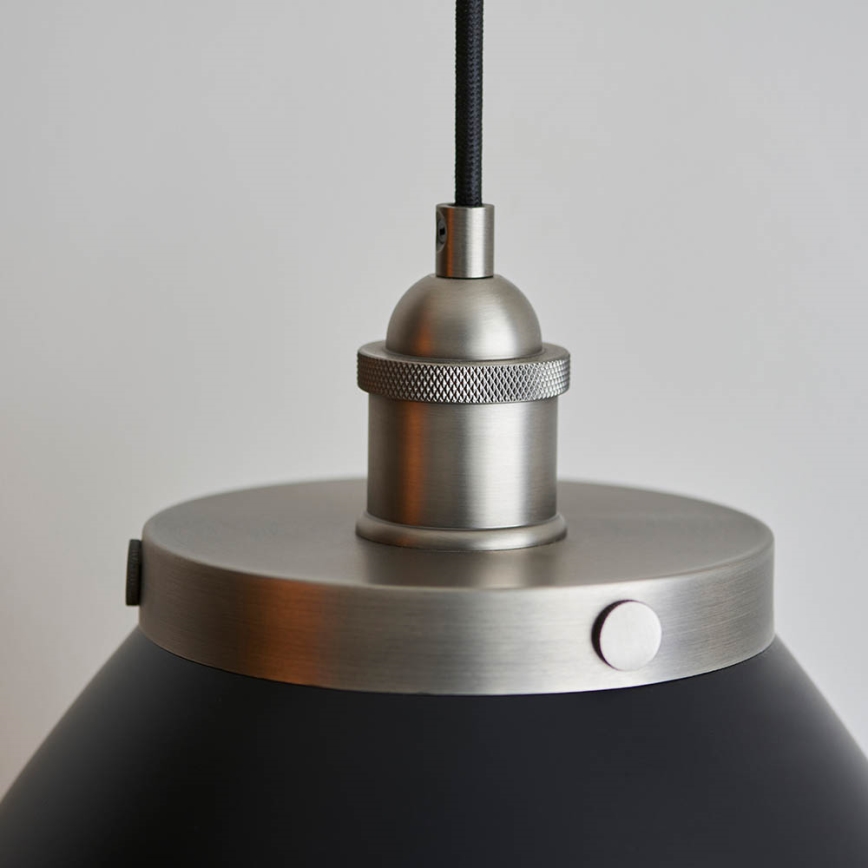 Endon 98749 - Candeeiro pendente com cabo FRANKLIN 1xE27/10W/230V preto/latão