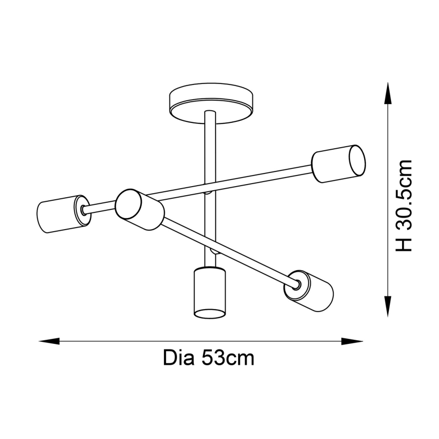 Endon 98786 - Lustre em haste SOHAN 5xE27/10W/230V latão