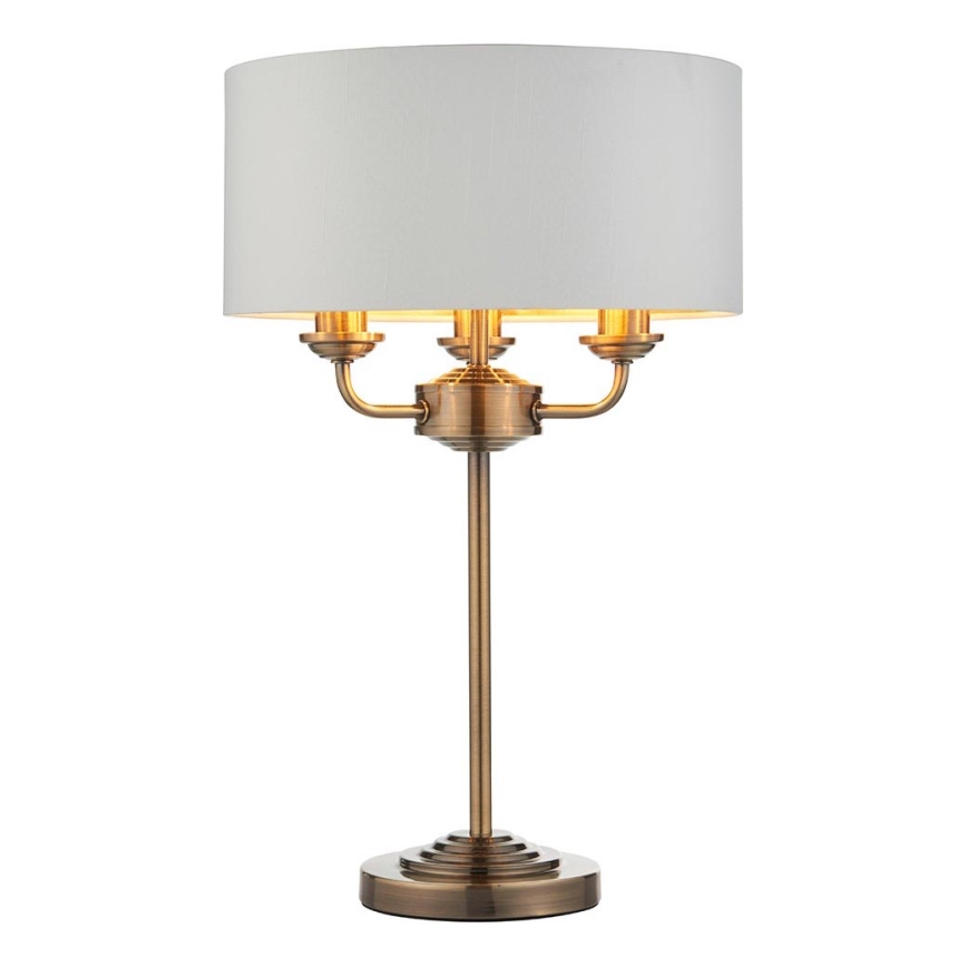 Endon 98932 - Luminária de mesa HIGHCLERE 3xE14/18W/230V branca/latão Ø 32 cm