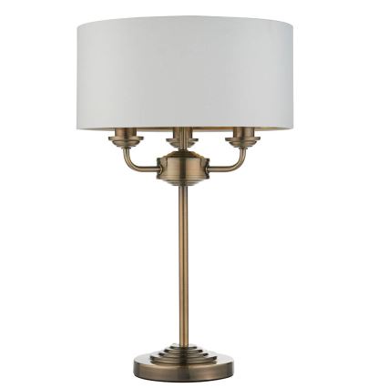 Endon 98932 - Luminária de mesa HIGHCLERE 3xE14/18W/230V branca/latão Ø 32 cm