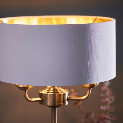 Endon 98932 - Luminária de mesa HIGHCLERE 3xE14/18W/230V branca/latão Ø 32 cm