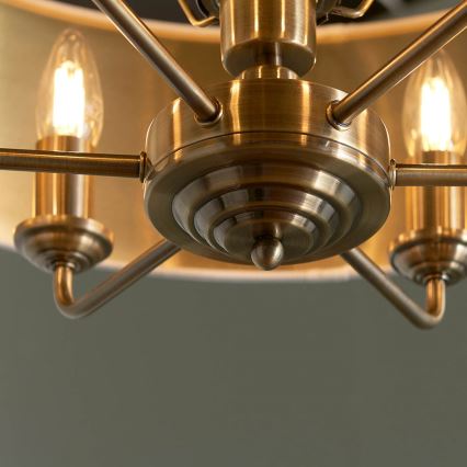 Endon 98933 - Candeeiro suspenso HIGHCLERE 6xE14/40W/230V branco/latão